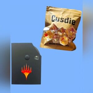 MTG MAGIC THE GATHERING PREMIUM 2 SIDED LIFE COUNTER & CUSDIE ROSE DICE ~ DND